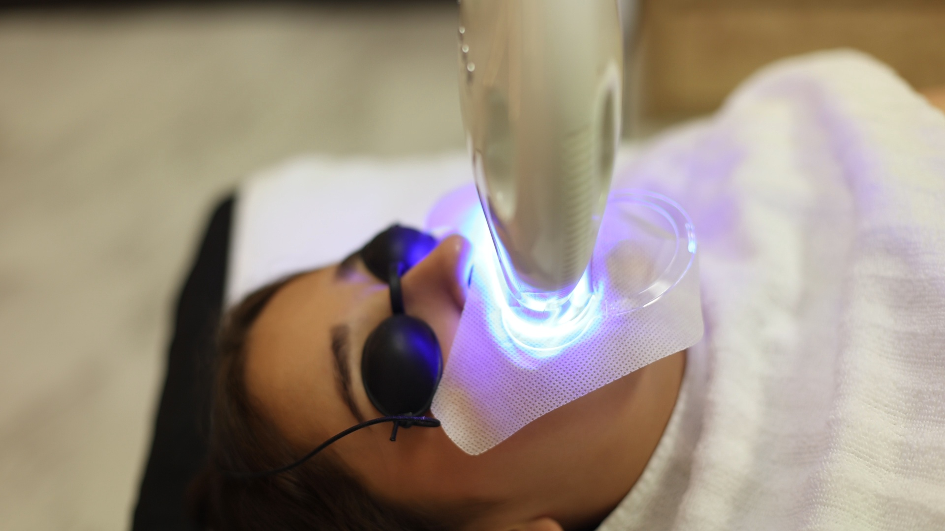 A facial treatment photographed at H Wellness & Beauty Studio