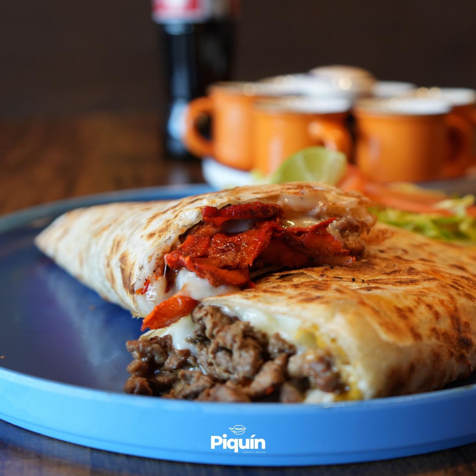 Original Piquín food photography with the restaurant’s own watermark