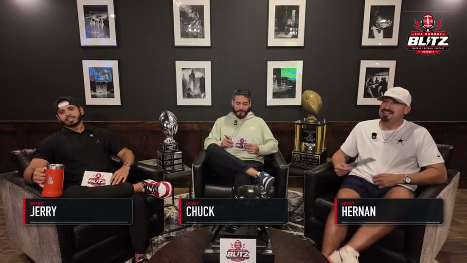 Jerry, Chuck and Hernan recording a Sunday Blitz episode