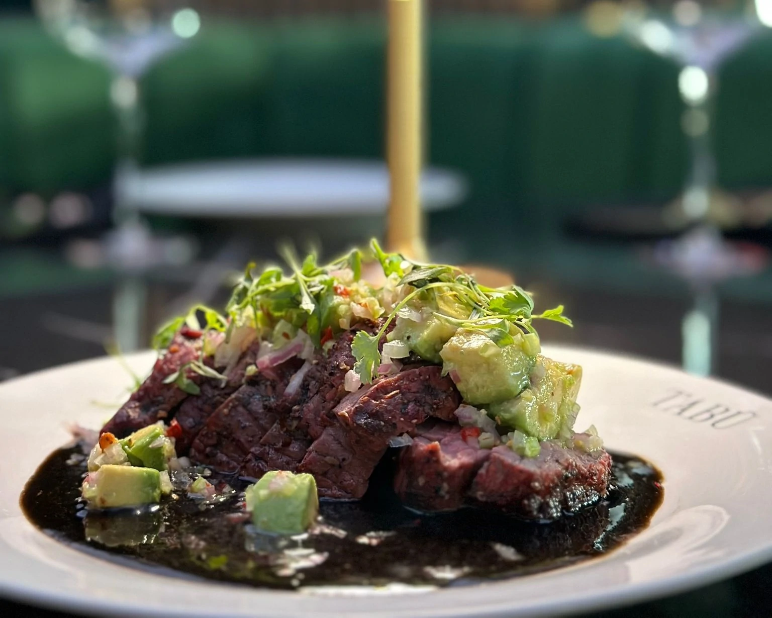 Tabū steak served on its actual branded dish
